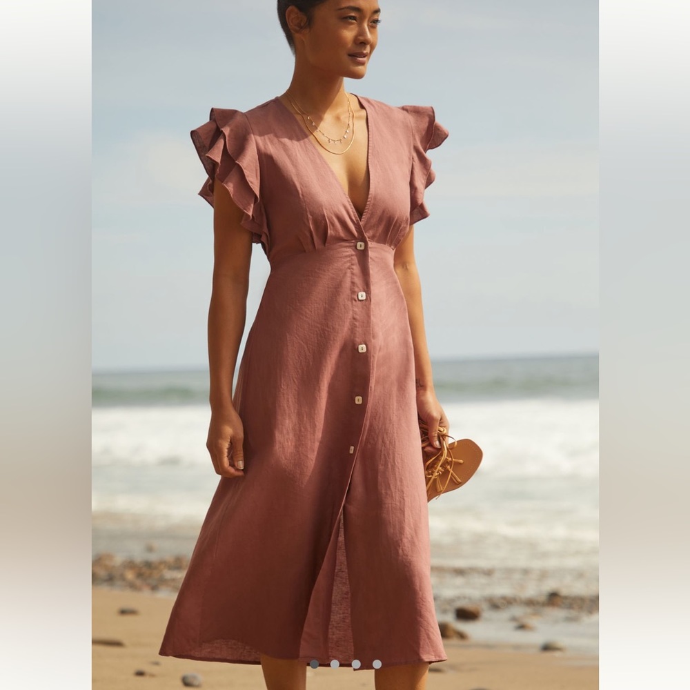 Ruffled cover up midi dress from Anthropologie